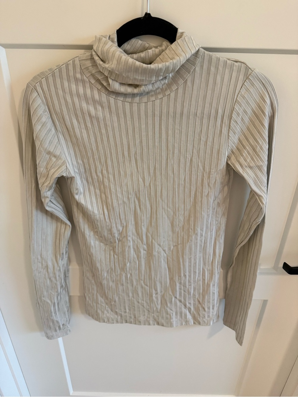 NWT Birgitte Herskind Bea Ribbed Turtleneck Top Silver Grey Size S Minimalist